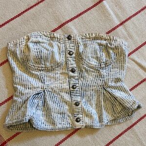 Pilcro Textured Knit in Blue and Cream